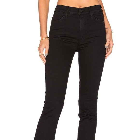 NWT MOTHER Women's The Hustler Ankle Fray Jeans Black Size 27 - Picture 1 of 7
